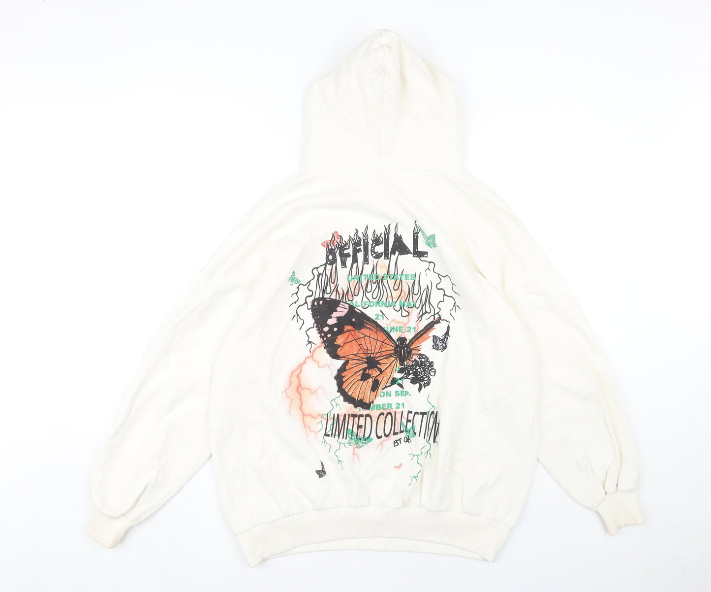 Boohoo Women's White Pullover Hoodie Size S