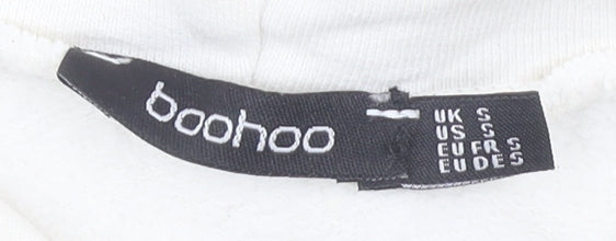 Boohoo Women's White Pullover Hoodie Size S