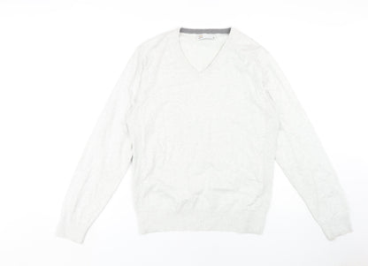 Next Men's Grey V-Neck Pullover Jumper Size M