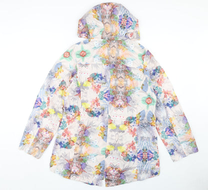 Susan Graver Women's Multicoloured Floral Puffer Jacket M