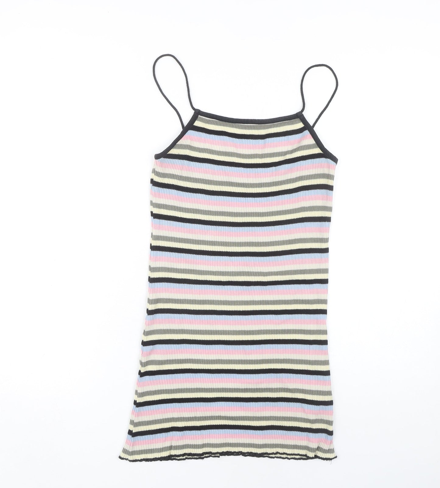 Topshop Women's Multicoloured Striped Slip Dress Size 10