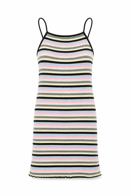Topshop Women's Multicoloured Striped Slip Dress Size 10