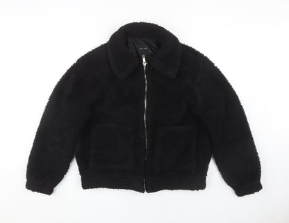 Womens UK Size M New Look Black Bomber Jacket