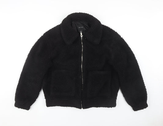 Womens UK Size M New Look Black Bomber Jacket