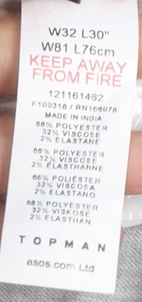 Topman Men's Grey Jogger Trousers Size W32 L30 New