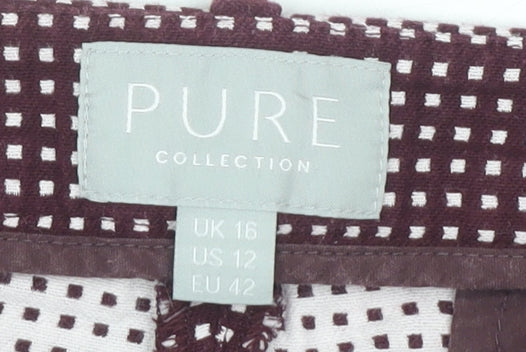 Pure Collection Women's Geometric Trousers Size 16