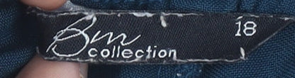 Bm Collection Women's Blue Trousers Size 18 Regular Fit