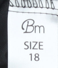 BM Women's Black Polyester Trousers Size 18