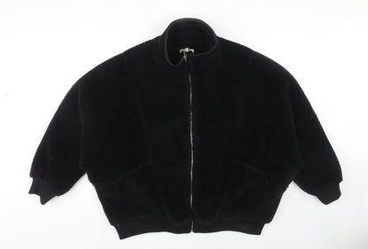 Zara Men's Black Polyester Lined Zip Jacket