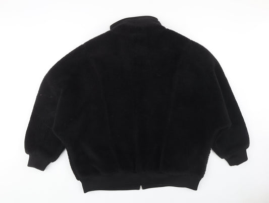 Zara Men's Black Polyester Lined Zip Jacket