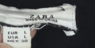 Zara Men's Black Polyester Lined Zip Jacket