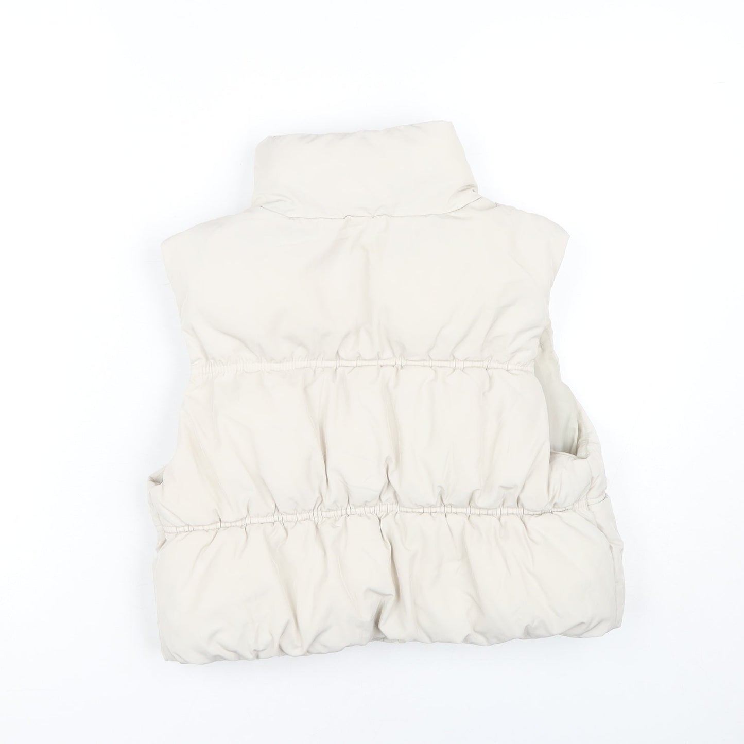 H&M Women's White Polyester Sleeveless Waistcoat S