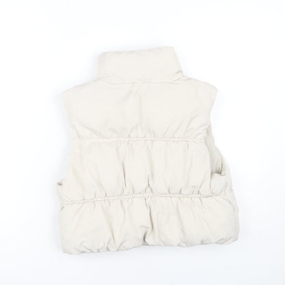 H&M Women's White Polyester Sleeveless Waistcoat S