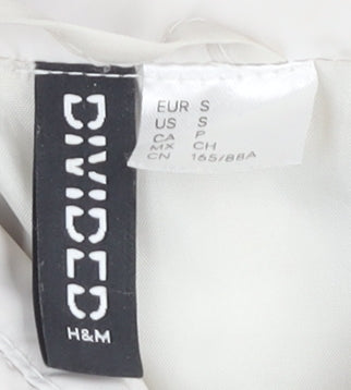 H&M Women's White Polyester Sleeveless Waistcoat S