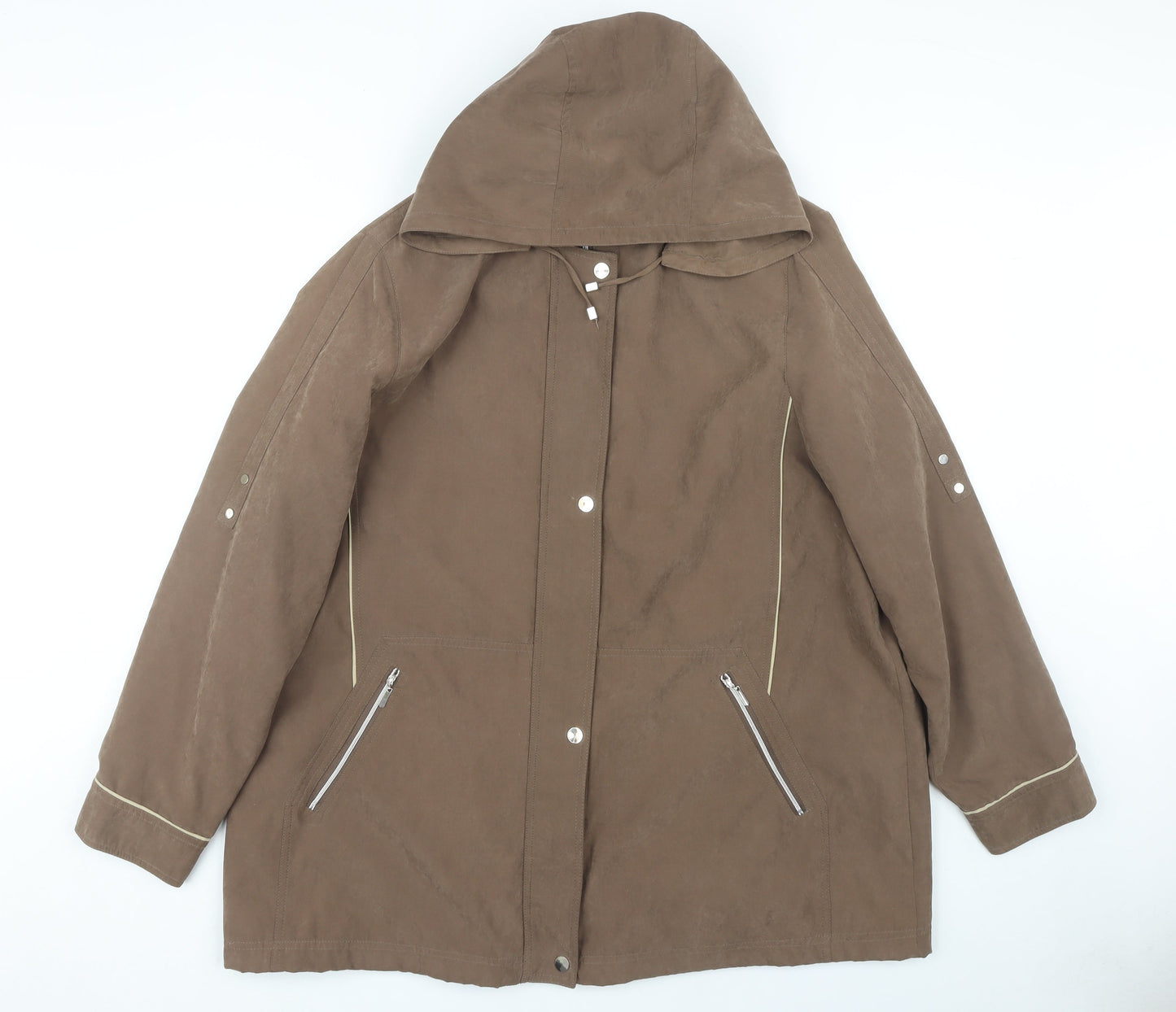 Balmoral Collection Women's Brown Hooded Mid-Length Jacket