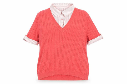 Womens UK Size 16 Maine Red Jersey Sweater