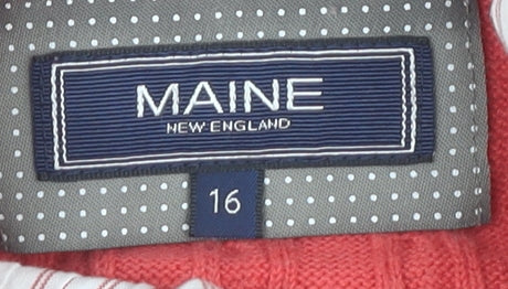Womens UK Size 16 Maine Red Jersey Sweater