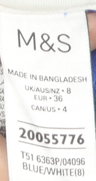 Womens UK Size 8 Marks and Spencer Blue Puffer Jacket