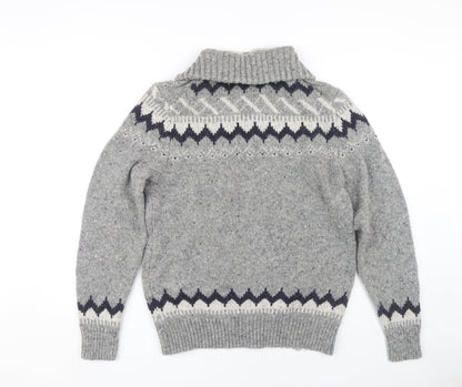 Marks and Spencer Men's Medium Grey Henley Jumper