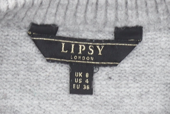 Womens UK Size 8 Lipsy Grey Pullover Jumper