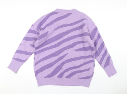 Womens UK Size M Quiz Purple Pullover Jumper