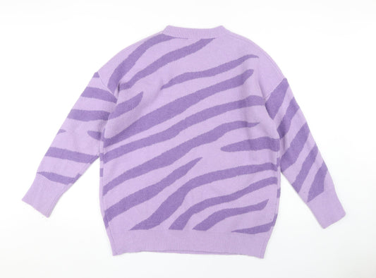 Womens UK Size M Quiz Purple Pullover Jumper