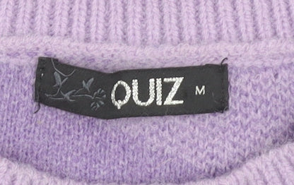 Womens UK Size M Quiz Purple Pullover Jumper