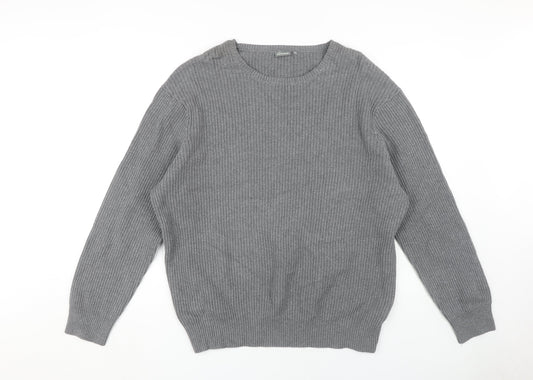 Linea Men's Grey XL Crew Neck Pullover Jumper Knit