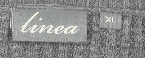 Linea Men's Grey XL Crew Neck Pullover Jumper Knit