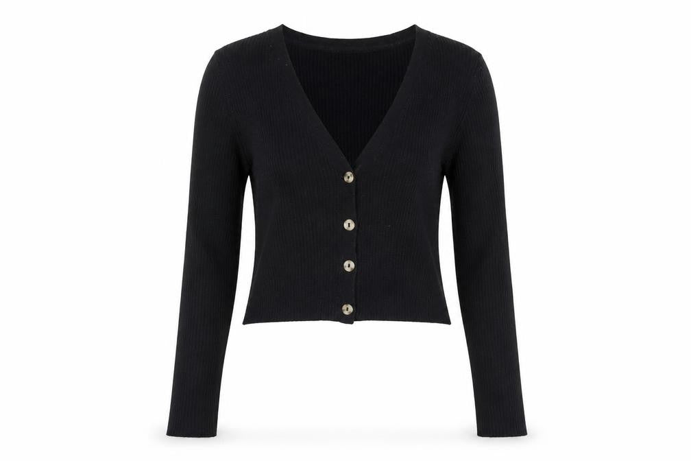 Womens UK Size S No Data Black Cardigan Jumper