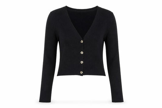 Womens UK Size S No Data Black Cardigan Jumper