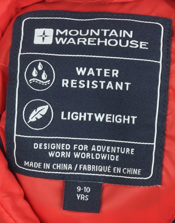 Mountain Warehouse Boys Red Puffer Jacket 9-10 Yrs Water Resistant
