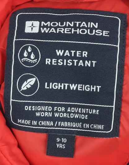 Mountain Warehouse Boys Red Puffer Jacket 9-10 Yrs Water Resistant