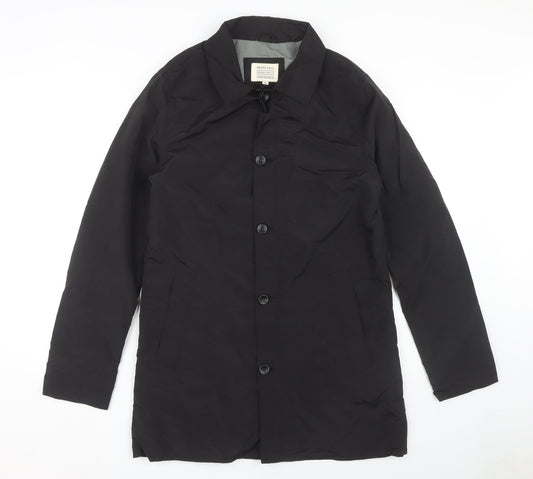 Mens UK Size S Brave Soul Black Overcoat