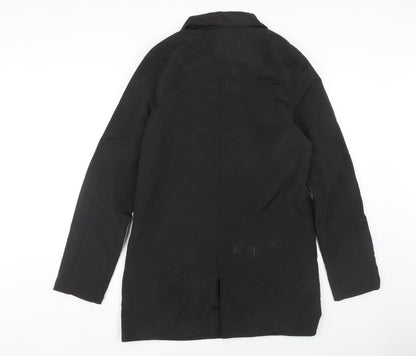Mens UK Size S Brave Soul Black Overcoat