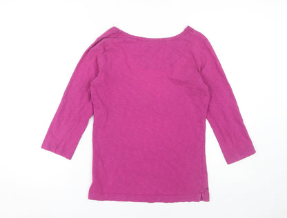 Womens UK Size 10 Fat Face Pink Basic T-Shirt