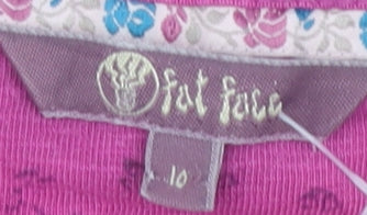 Womens UK Size 10 Fat Face Pink Basic T-Shirt
