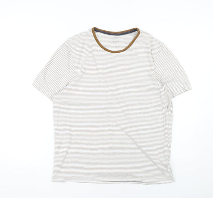 White Stuff Men's Brown Striped T-Shirt