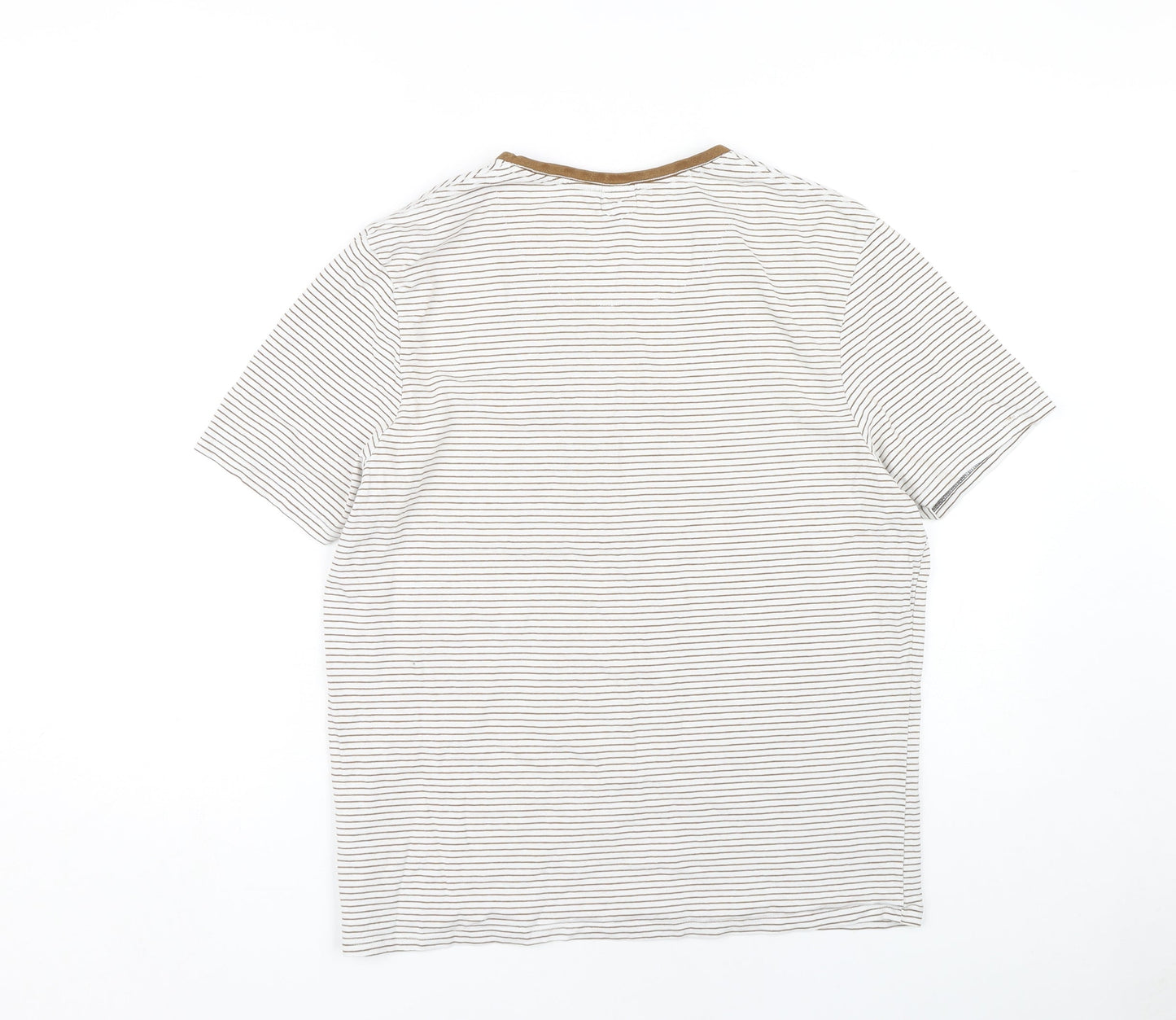 White Stuff Men's Brown Striped T-Shirt