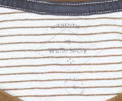 White Stuff Men's Brown Striped T-Shirt