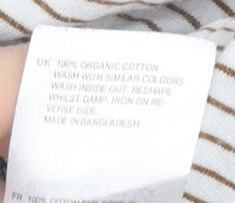 White Stuff Men's Brown Striped T-Shirt