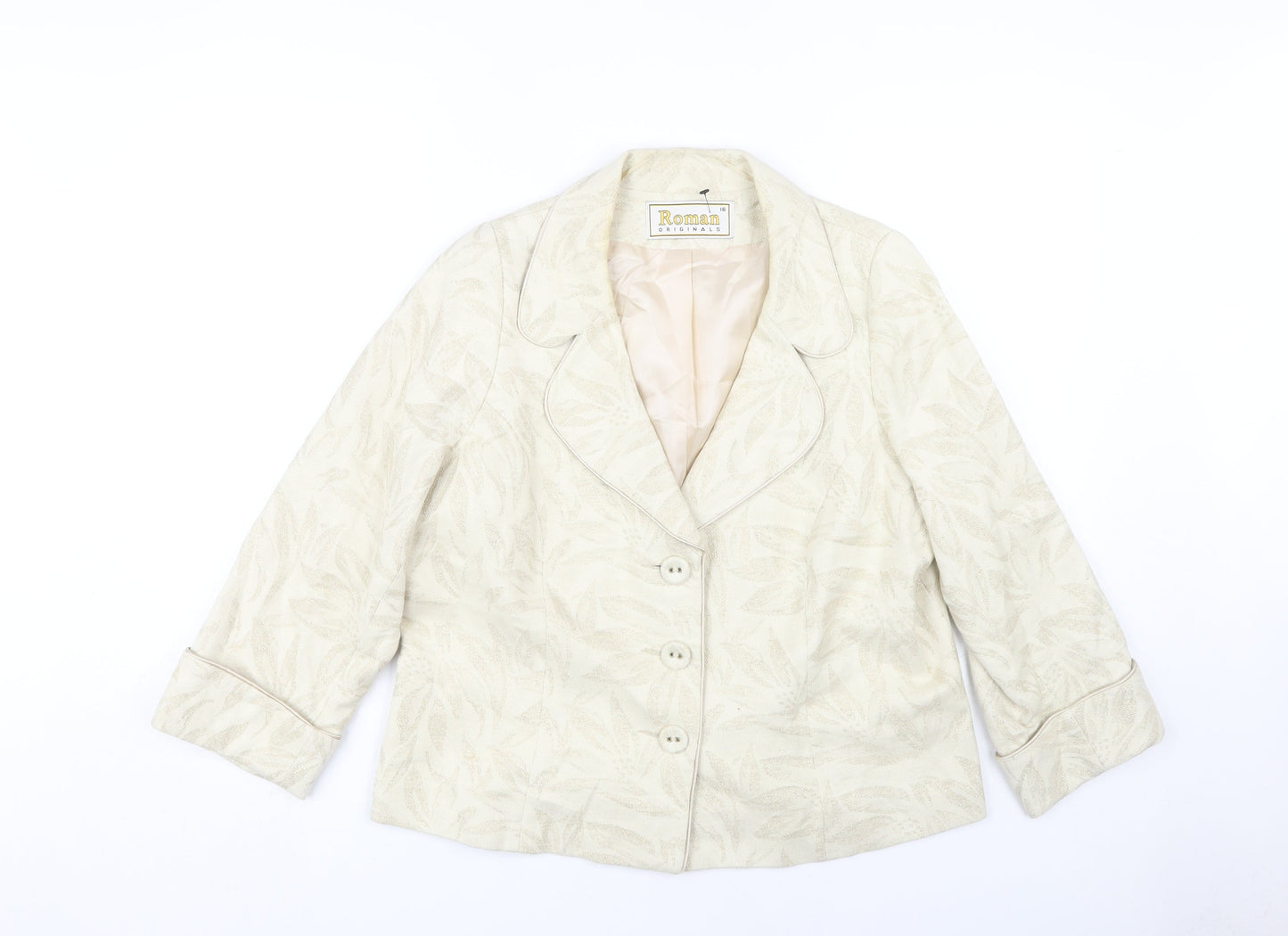 Womens UK Size 16 Roman Originals Ivory Basic Jacket