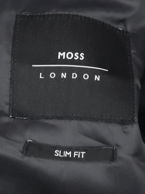 Mens UK Size 36 Moss London Regular Black Suit Jacket