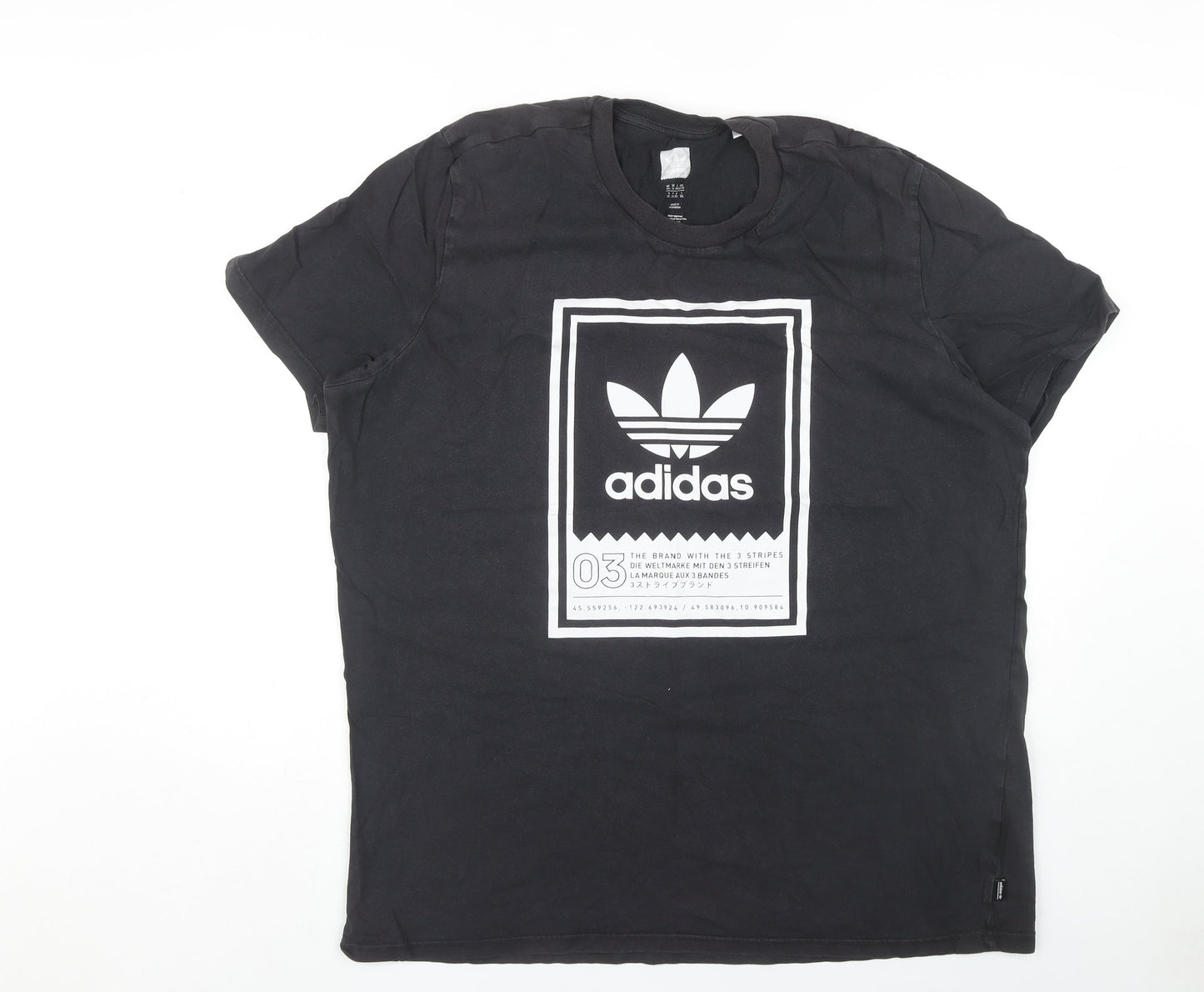 Adidas Men's Black 2XL Graphic Print T-Shirt
