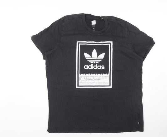 Adidas Men's Black 2XL Graphic Print T-Shirt