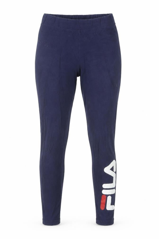 Front view of Fila Women's Blue S Leggings with Logo - Activewear