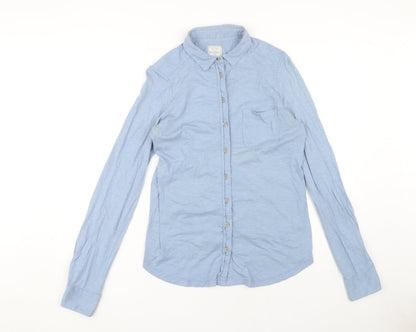 Womens UK Size 10 Fat Face Blue Basic Button-Up