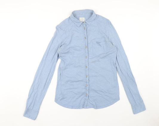 Womens UK Size 10 Fat Face Blue Basic Button-Up