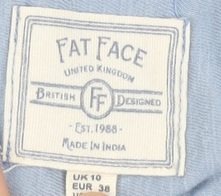 Womens UK Size 10 Fat Face Blue Basic Button-Up