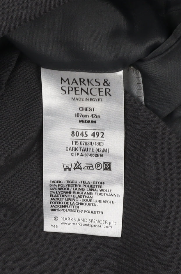 Mens UK Size 42 Marks and Spencer Regular Grey Suit Jacket